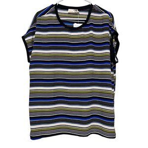Everleigh Womens Multicolor Striped‎ Blouse Size L